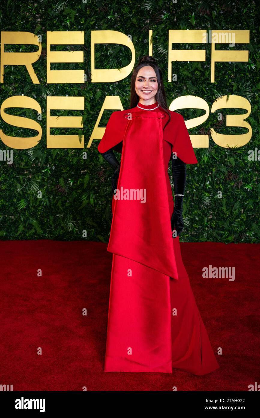 Jeddah, Saudi Arabia. 30th Nov, 2023. Saudi actress Sumaya Rida walks