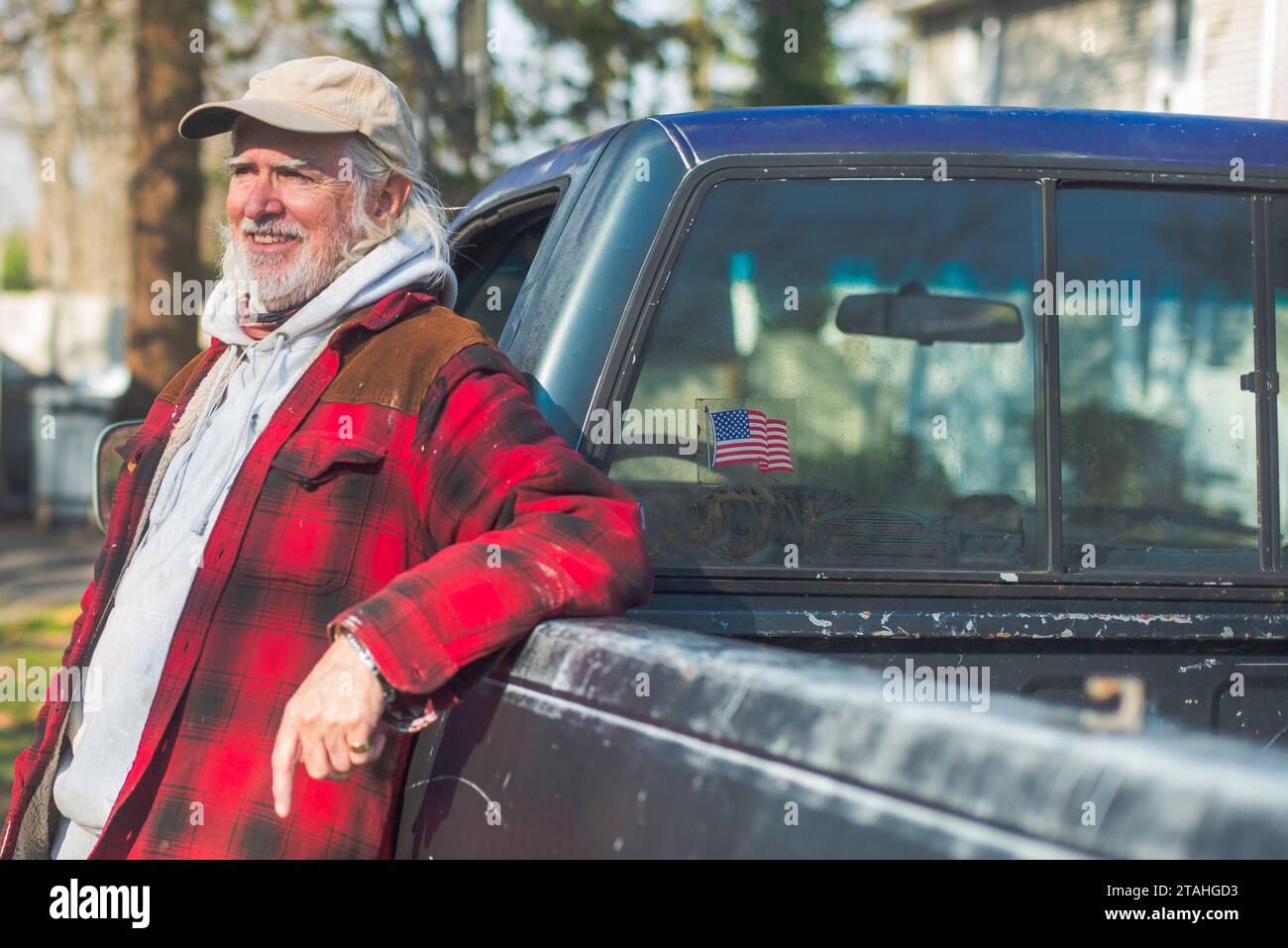 White Rural Guy Senior Rural guy stands with old truck Stock Photo - Alamy