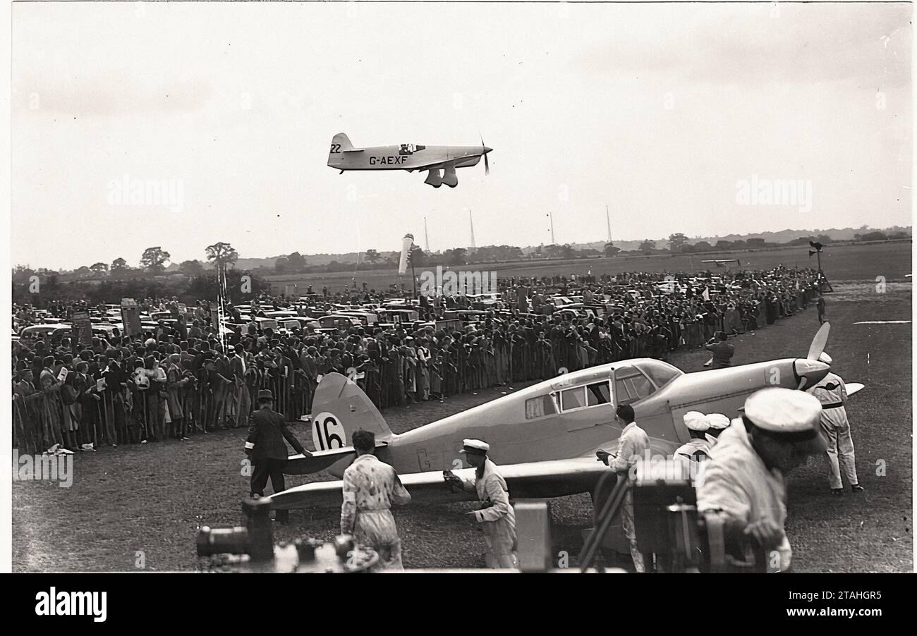 Airplane - Percival Mew Gull G-AEXF 1938 Stock Photo