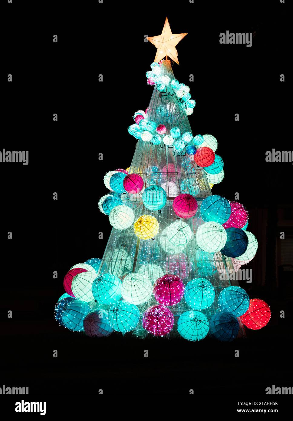 colorful christmas tree star light Stock Photo Alamy