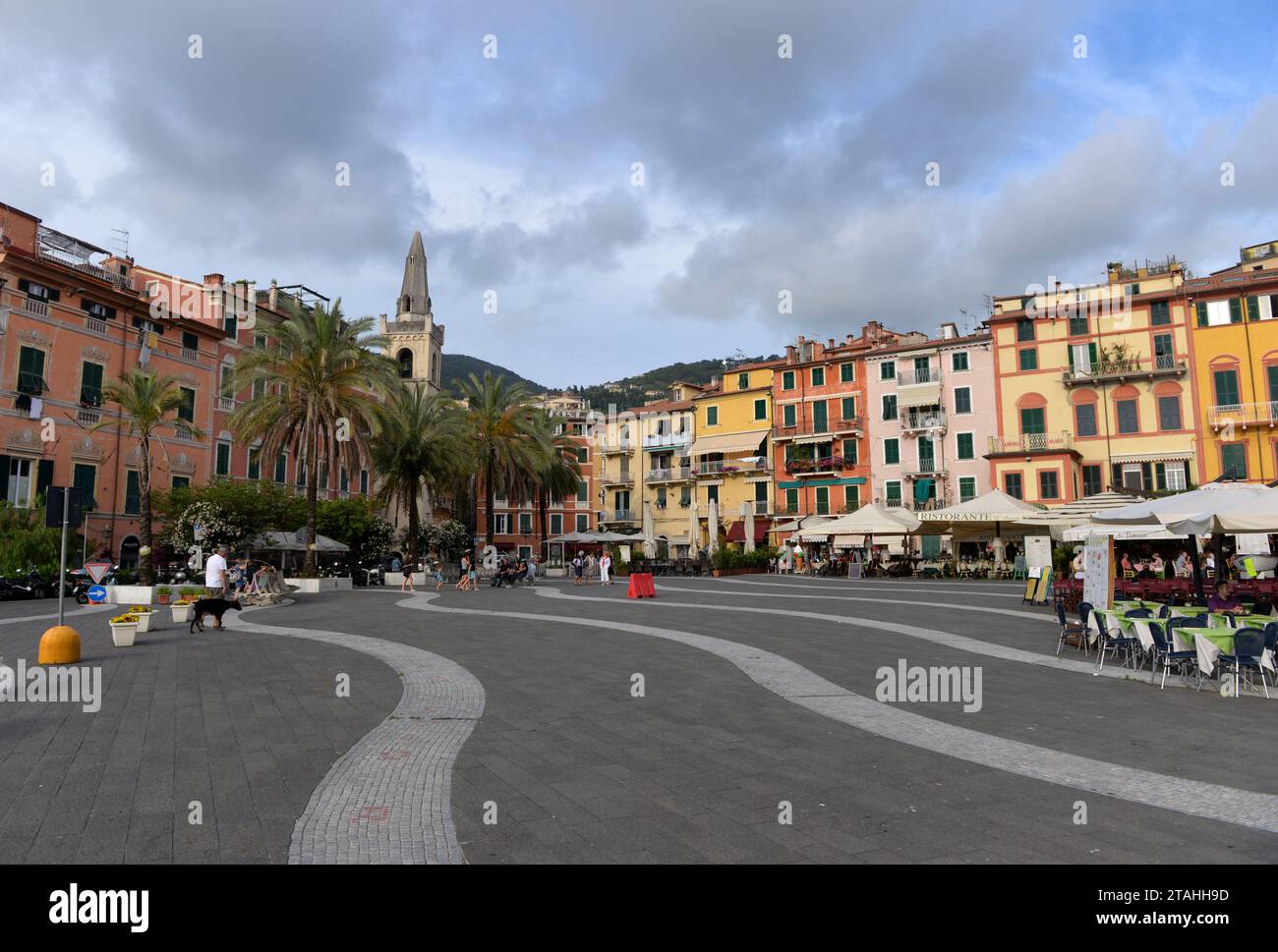 LERICI, ITALY - JUNE 13, 2016: Central square in Lerici, Five lands, Cinque Terre, Liguria, Italy Stock Photo