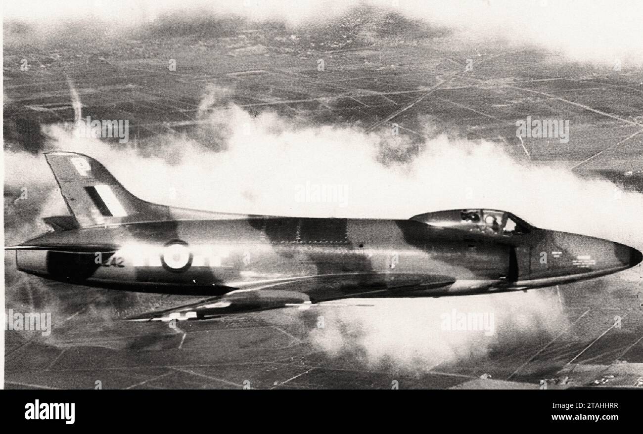 Airplane - Supermarine Swift in flight 1 Stock Photo