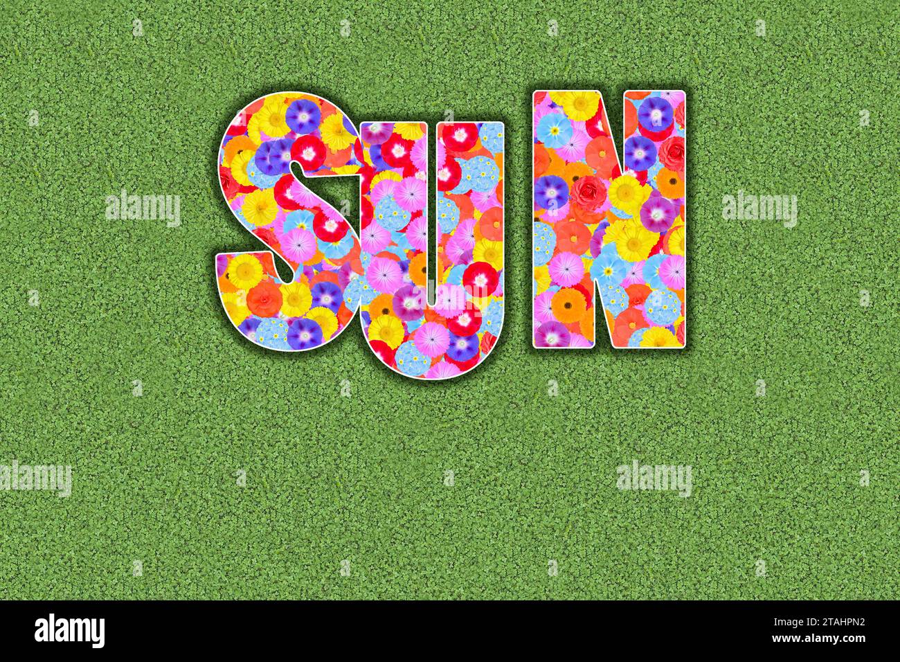 word sun as symbol for clean solar energy Stock Photo - Alamy