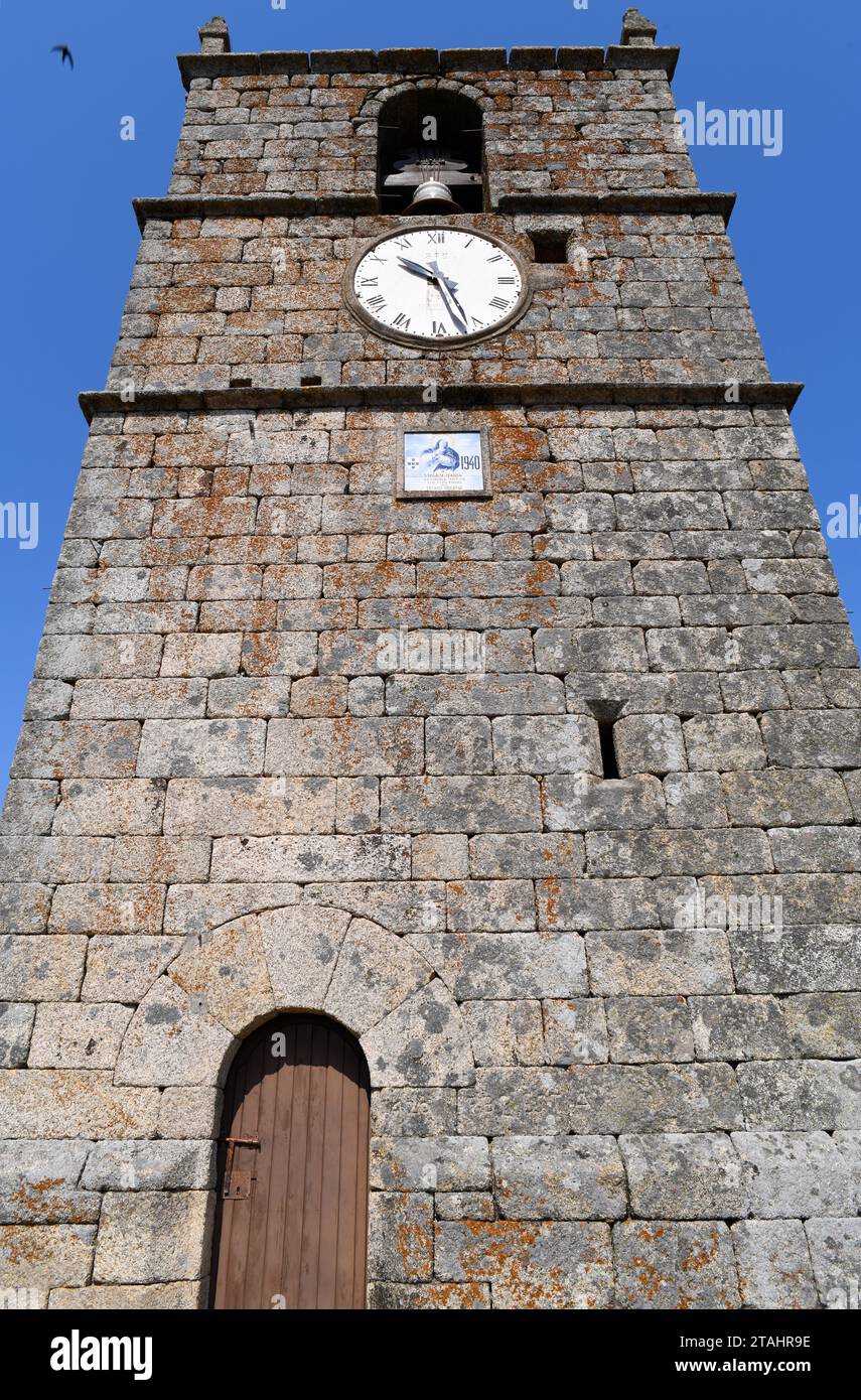 Monsanto, Clock Tower or Lucano Tower (15th century) in old town. Idanha-a-Nova, Castelo Branco, Portugal. Stock Photo