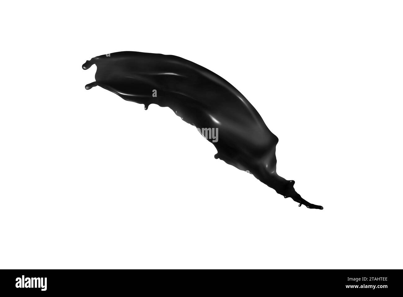 Splash of glossy black liquid on white background Stock Photo - Alamy