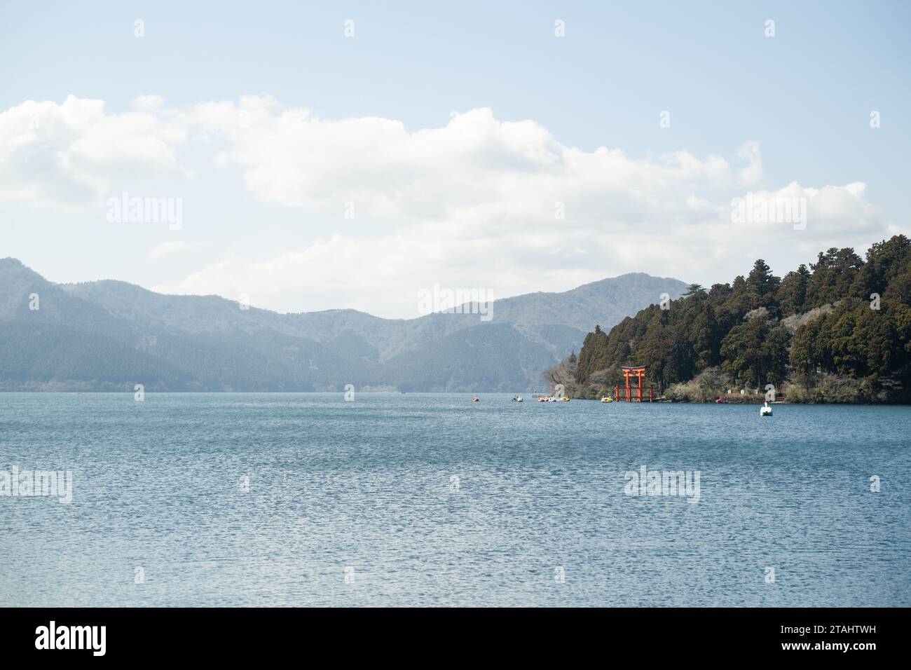 Torii Gate for Hakone Shrine on the shore of Lake Ashinoko, Hakone ...