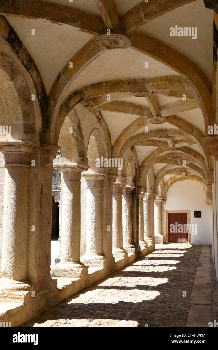 Tomar city, Convent of Christ (romanesque, manueline and renaissance, 12-16th century). Cloister of Micha. UNESCO World Heritage. Santarem, Portugal. Stock Photo