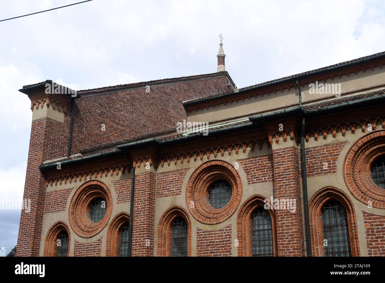 Milano Italy - Santa Maria delle Grazie, particular facade lateral Stock Photo