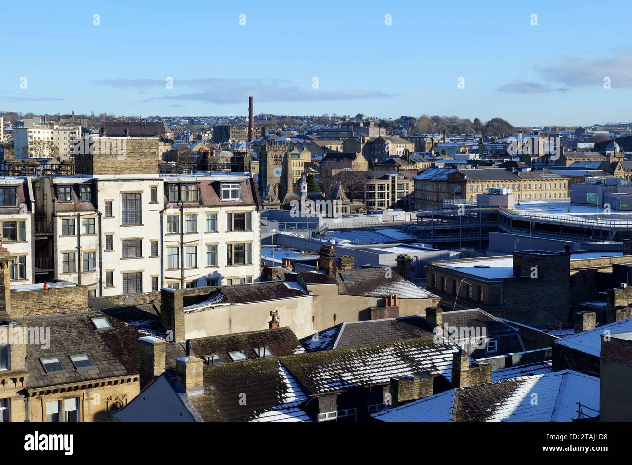 Bradford, UK 11 30 2023 Winter skyline of the centre of Bradford