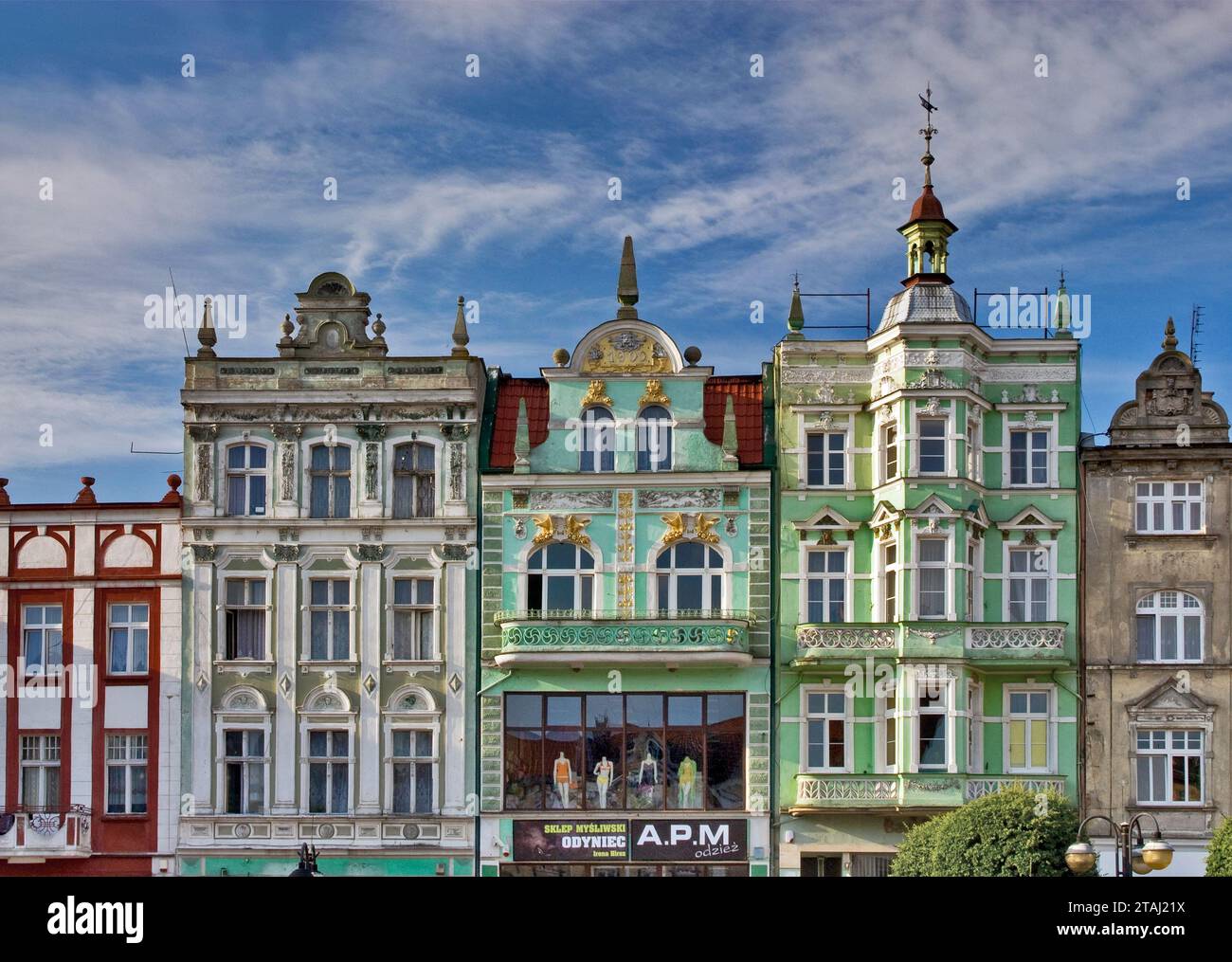 Art Nouveau houses at Hallera Square in Tczew, Pomorskie, Poland Stock Photo
