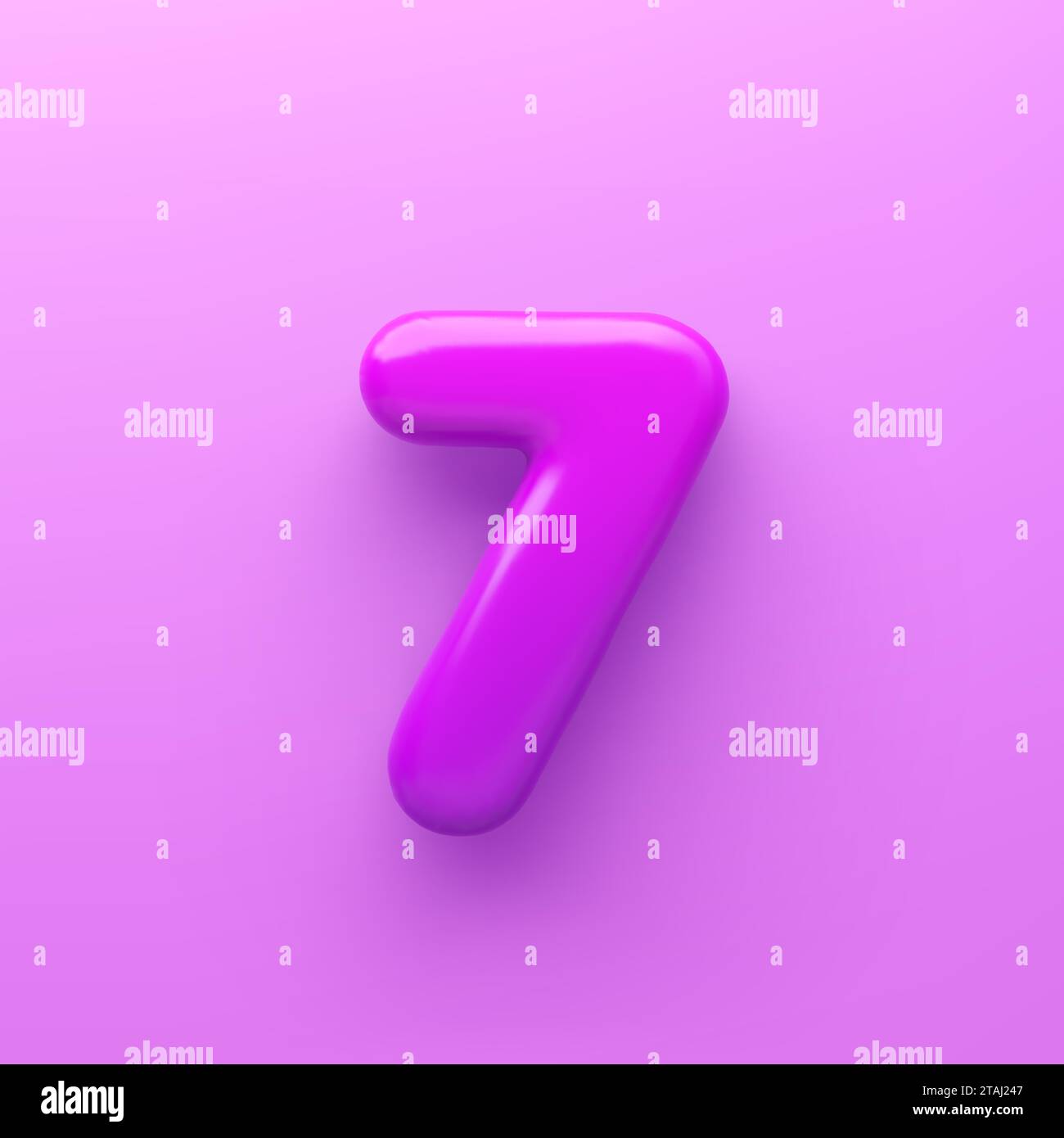 3D Purple number 7 with a glossy surface on a purple background Stock 3D Purple number 7 with a glossy surface on a purple background Stock