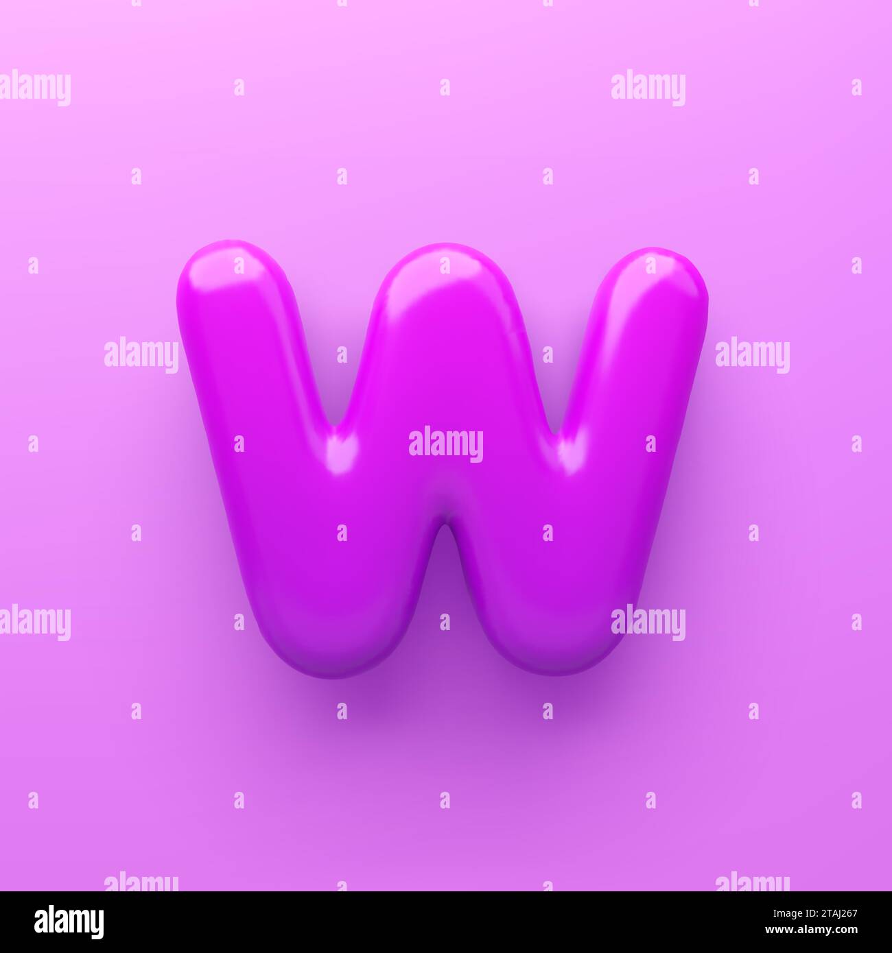 3D Purple letter W with a glossy surface on a purple background Stock ...