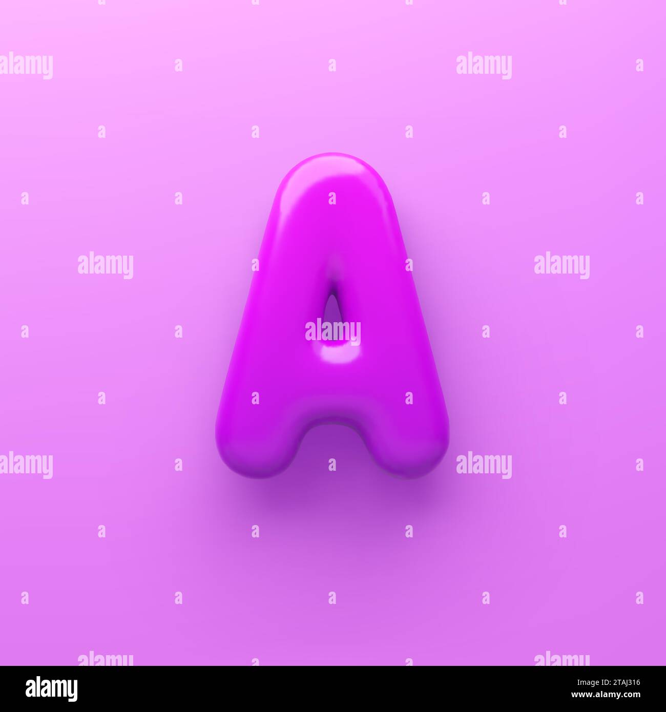 3D Purple letter A with a glossy surface on a purple background Stock ...
