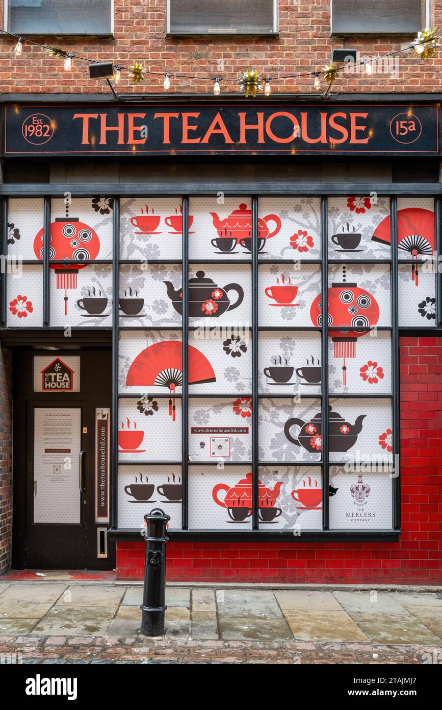 London, UK 4 January 2023 The Teahouse, a closed down Tea shop in Covent Garden, London. Red