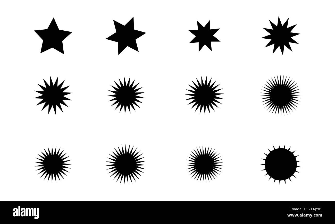 Set Of Star Vector Shapes. Stock Vector