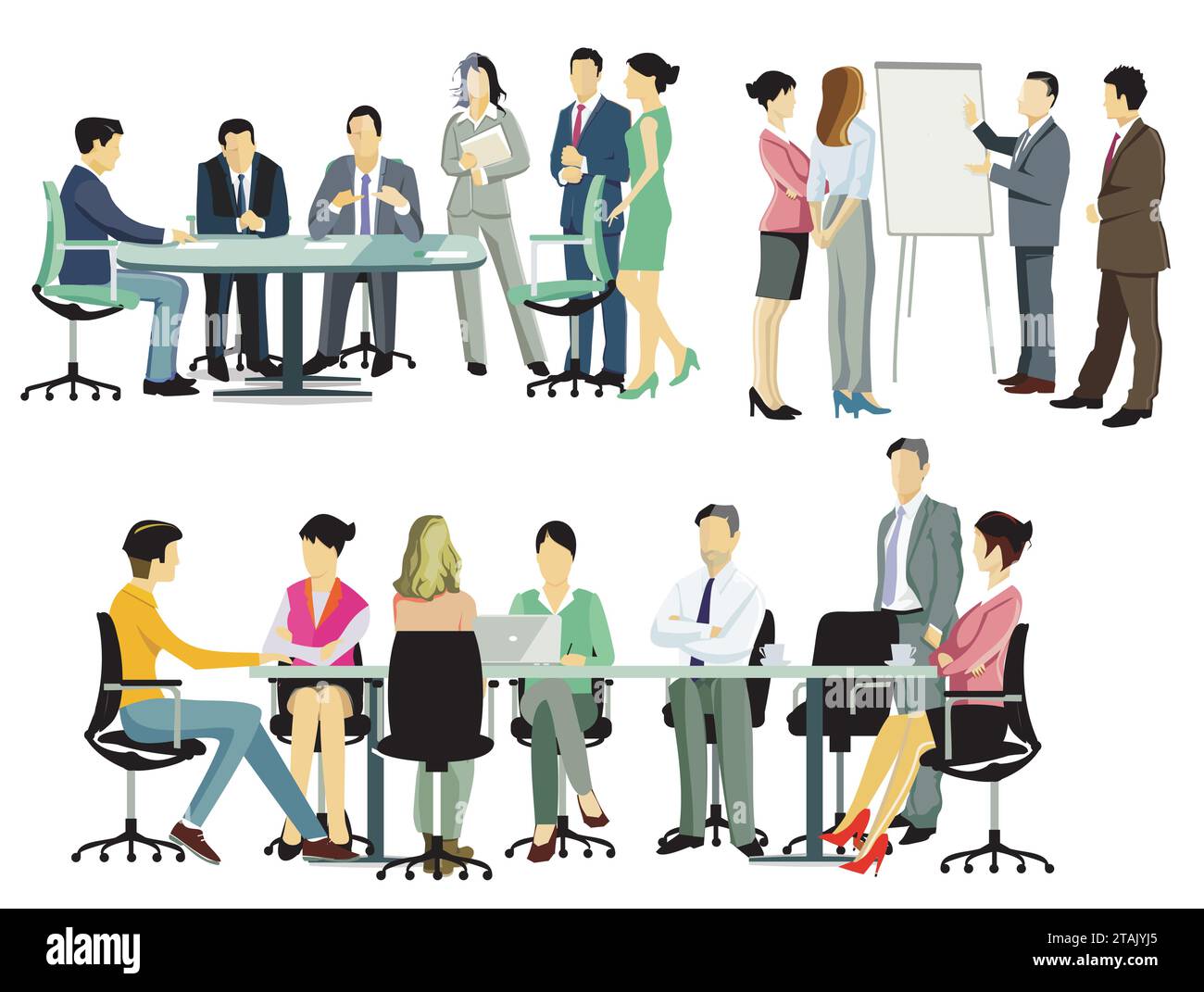 Business meeting, course and training illustration Stock Vector