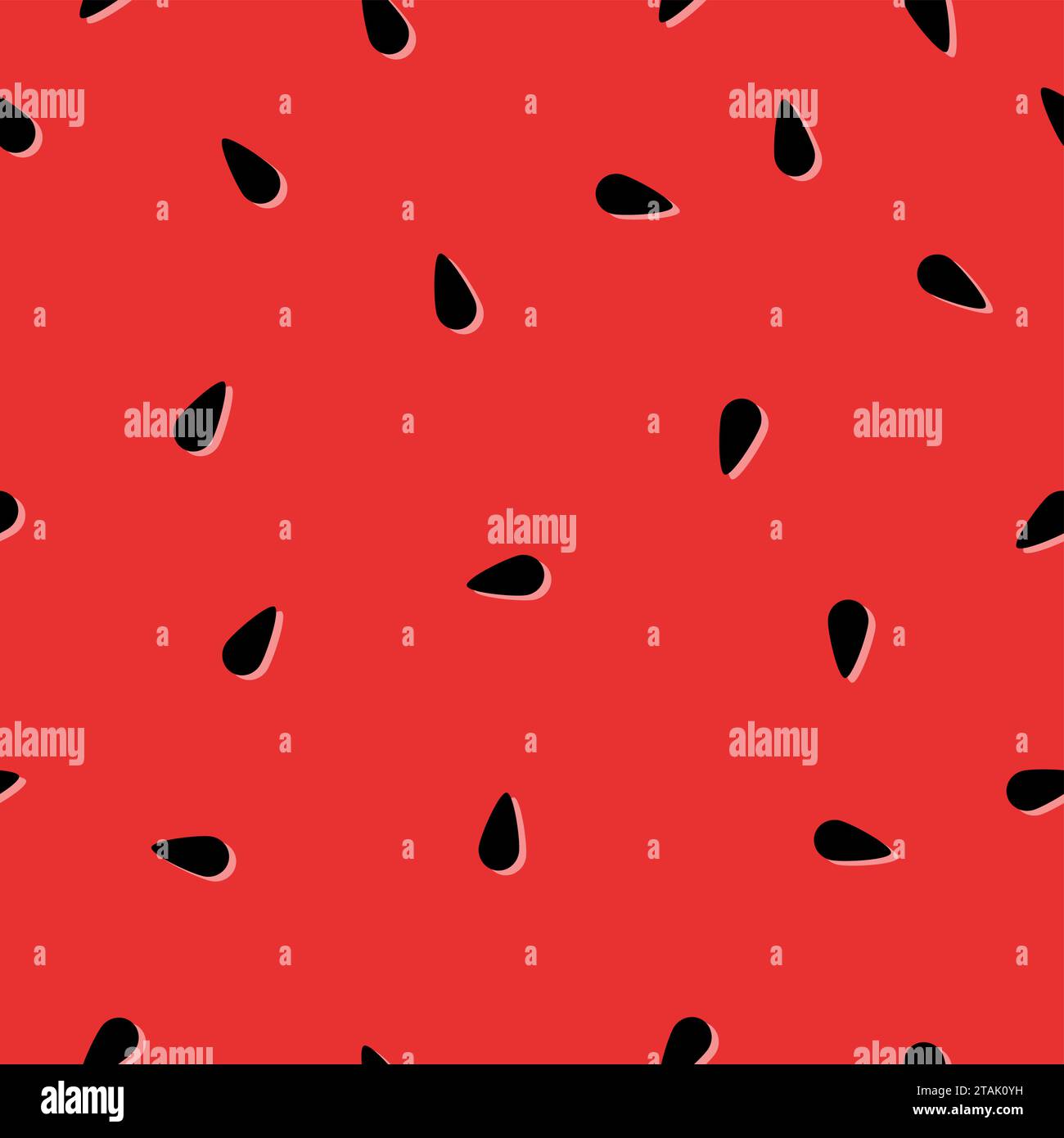 Watermelon with black seeds seamless pattern. Red abstract sweet ...