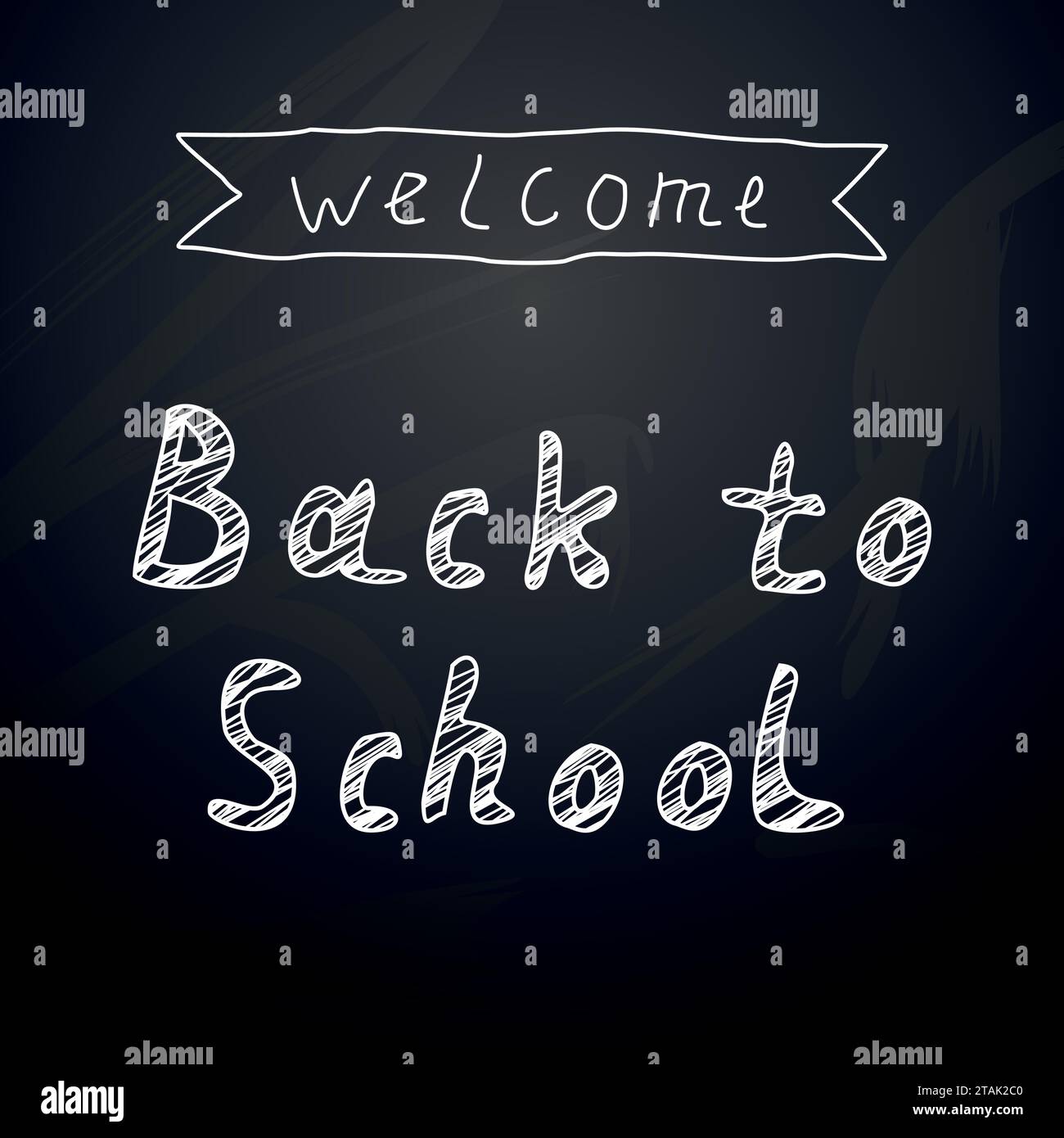 Chalk board welcome back to school Royalty Free Vector Image