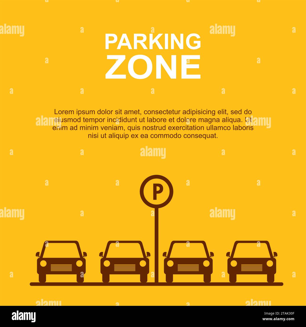 Parking Zone yellow background on a yellow background Vector