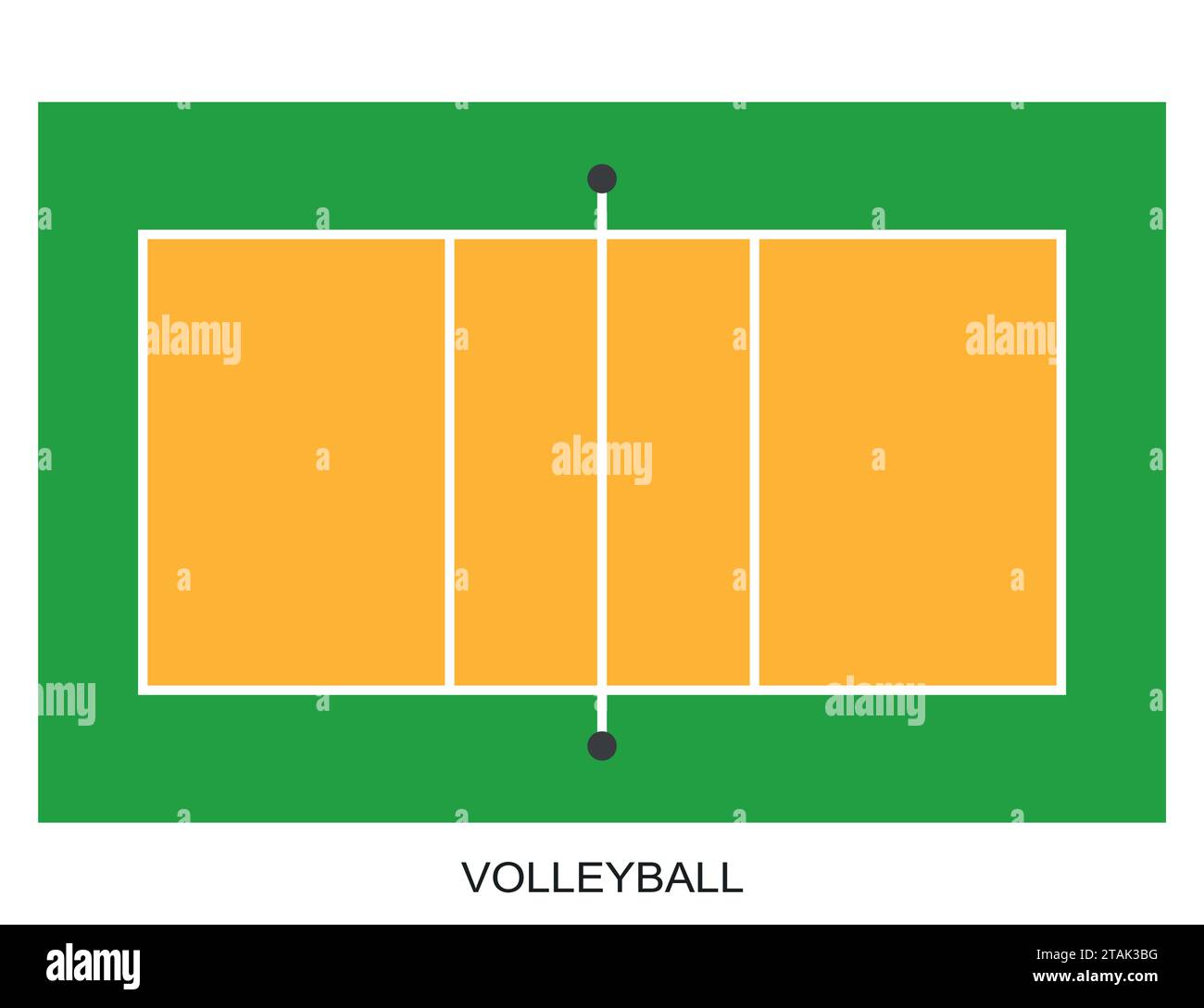Premium Vector | Volleyball court dimensions size guide, illustration  layout scheme