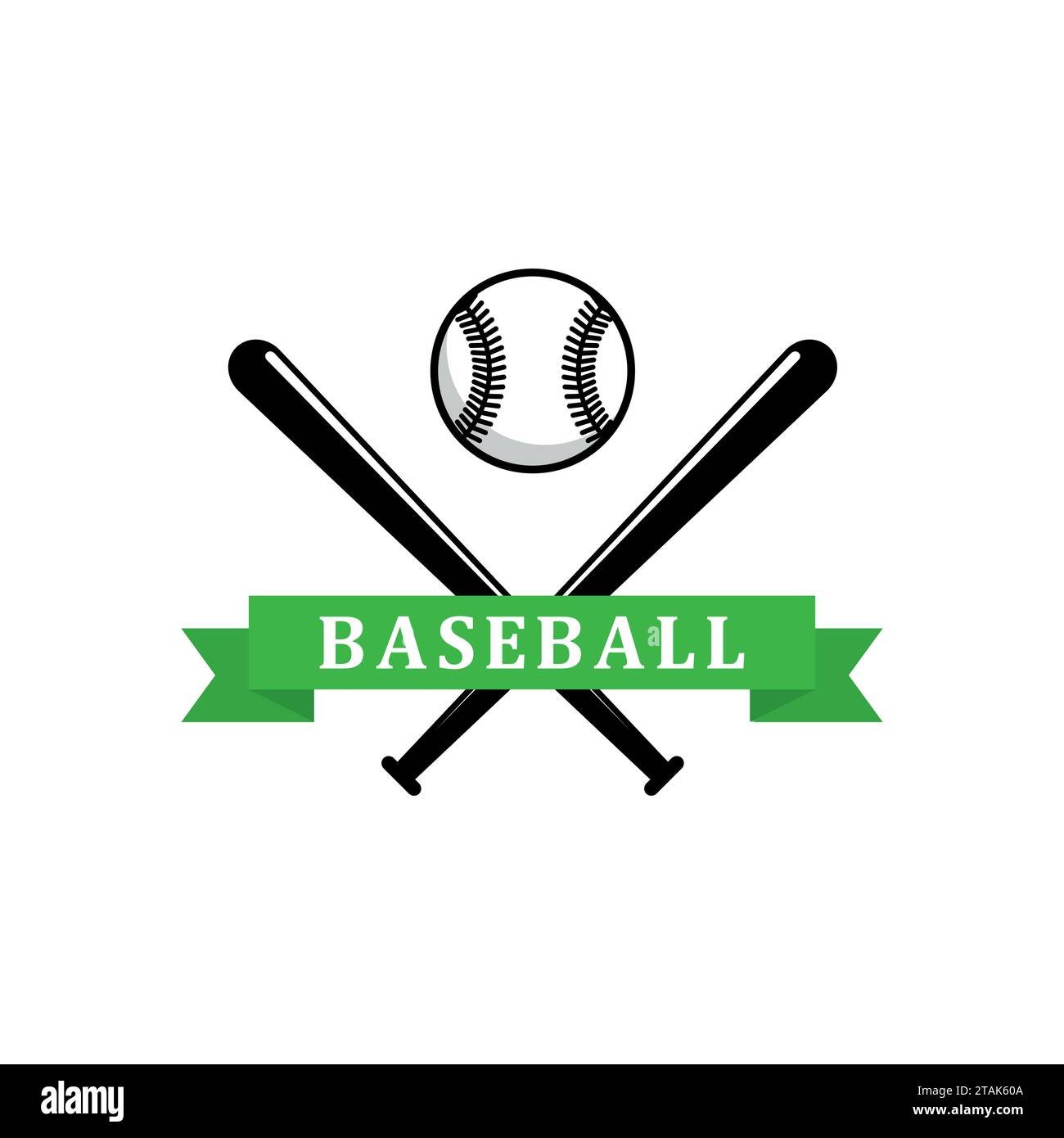 Baseball sporting emblem or badges with crossed bats Stock Vector