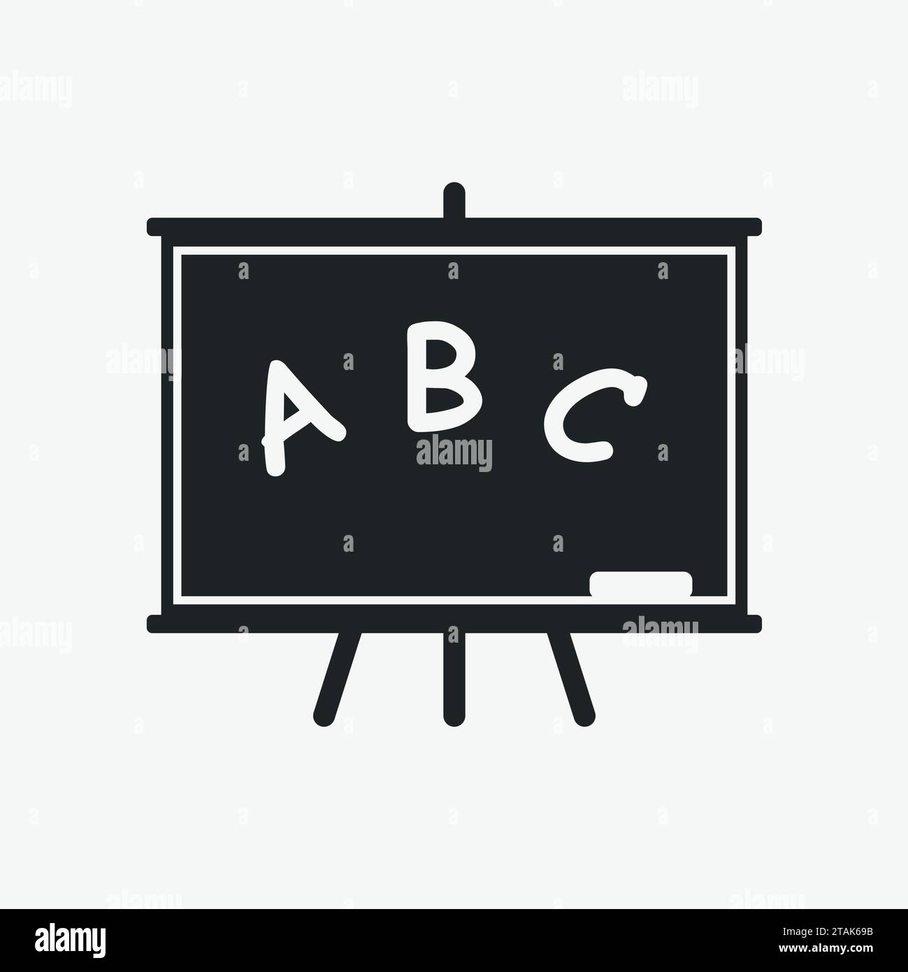 Blackboard icon isolated on white background. Education objects, university, college learning symbol. Back to school icon Stock Vector