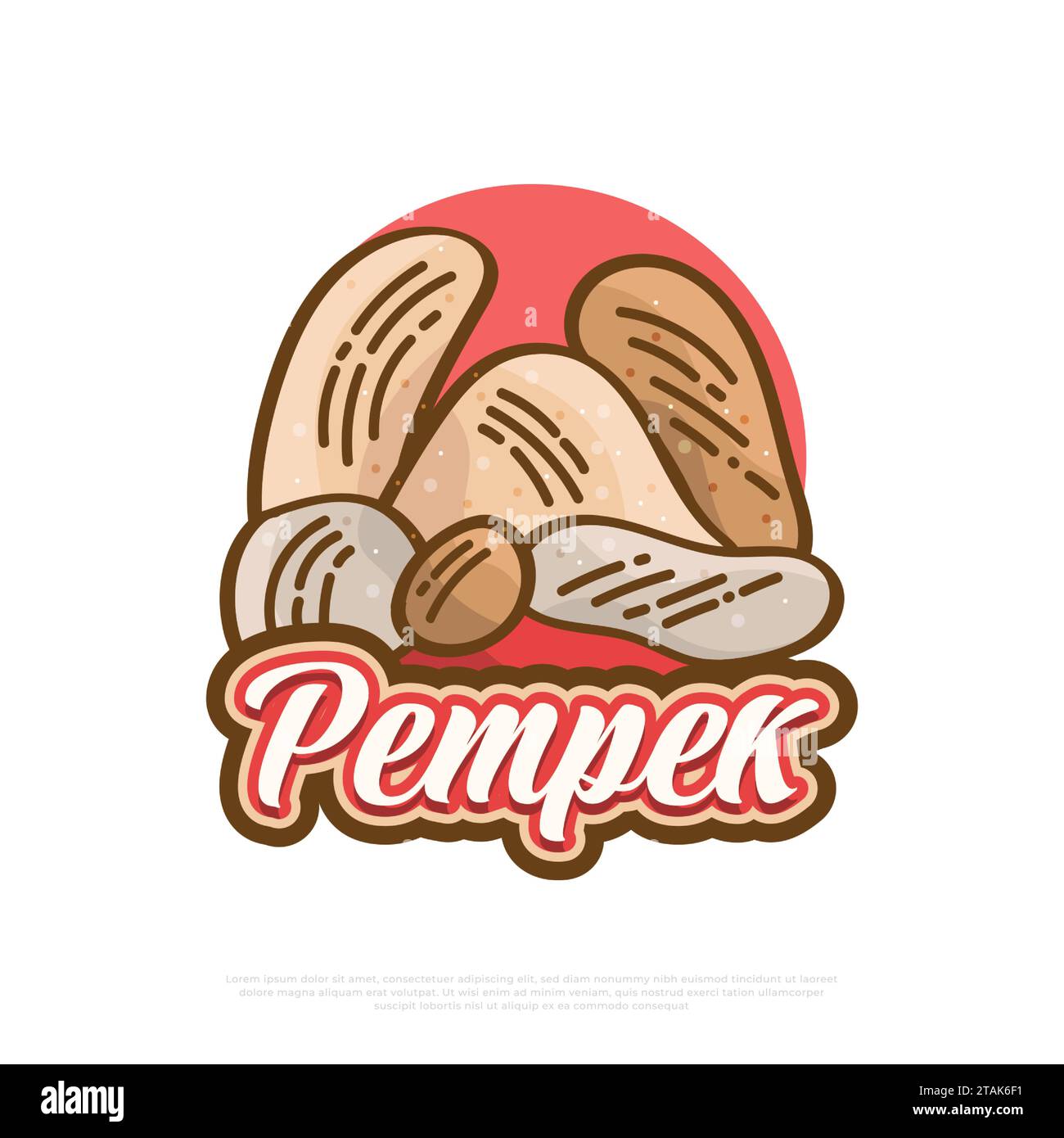 Pempek Illustration, Indonesian Traditional Food. Traditional Cuisine