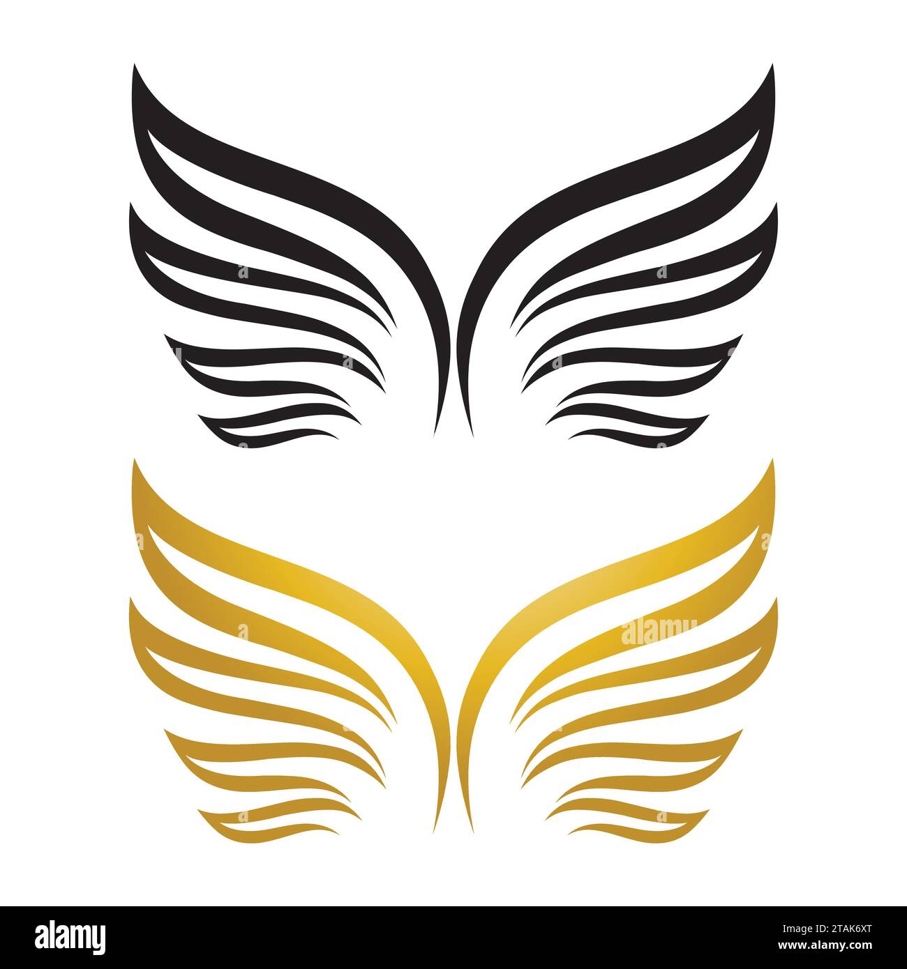 Wings gold and black bird logo vector illustration template Stock Vector