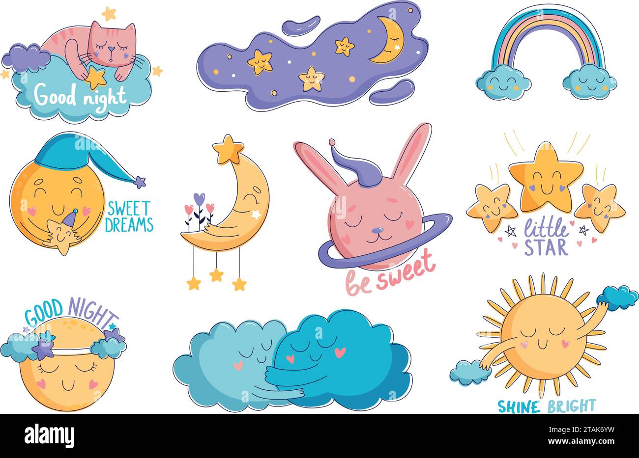 Vector Set of Hand drawn nursery illustrations Stock Vector Image & Art Alamy