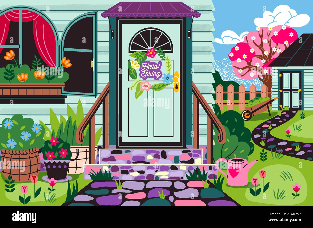 Hello Spring vector poster Stock Vector Image & Art - Alamy