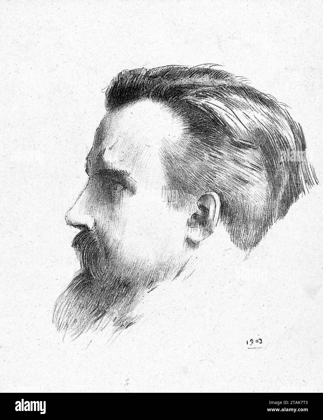 Portrait of the French artist, Maurice Denis (1870-1943) by Odilon Redon, 1903 Stock Photo