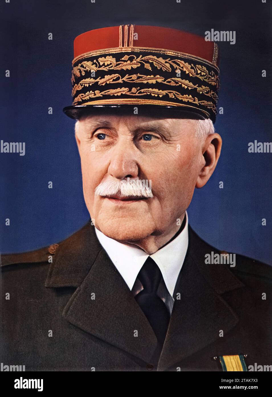 Philippe Petain. Portrait of the head of the collaborationist regime of Vichy France, Henri Philippe Benoni Omer Pétain (Marshal Petain: 1856-1951), official portrait, c. 1941 Stock Photo