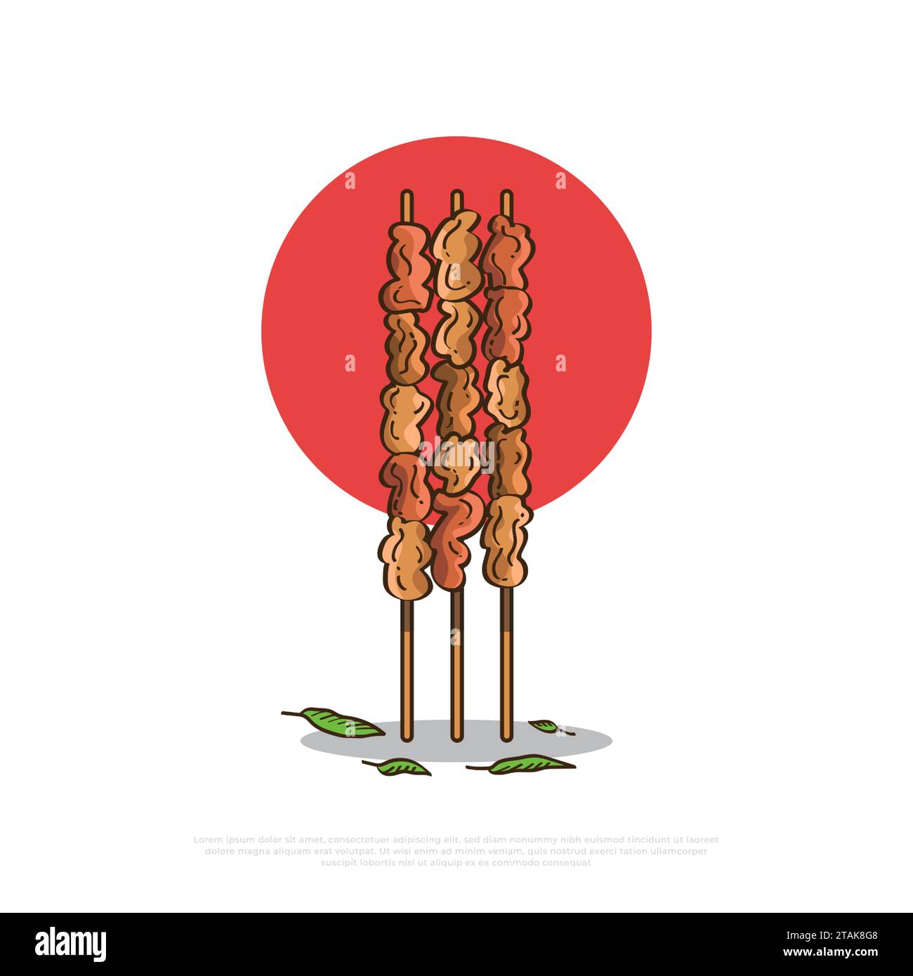 Satay or Sate Vector Illustration, Traditional Food from Indonesia