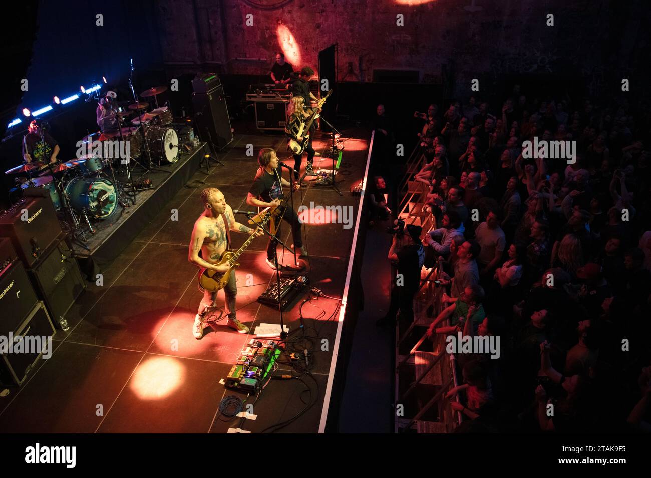 British alternative rock band, The Subways, performing live at the Kesselhaus in der Kulturbrauerei in a co-headlined tour with Ash. Stock Photo