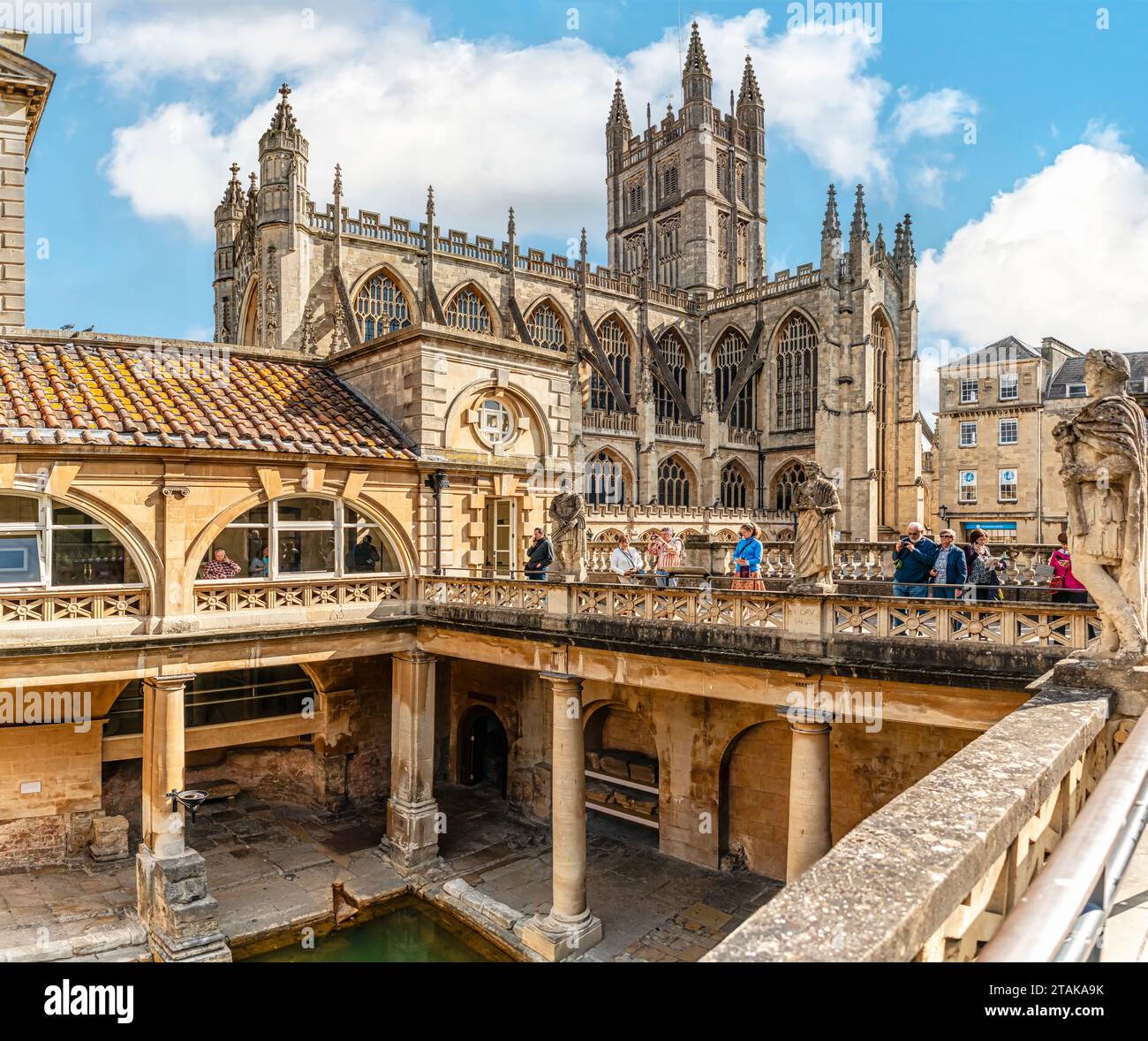 The Roman Baths complex, a site of historical interest in the English