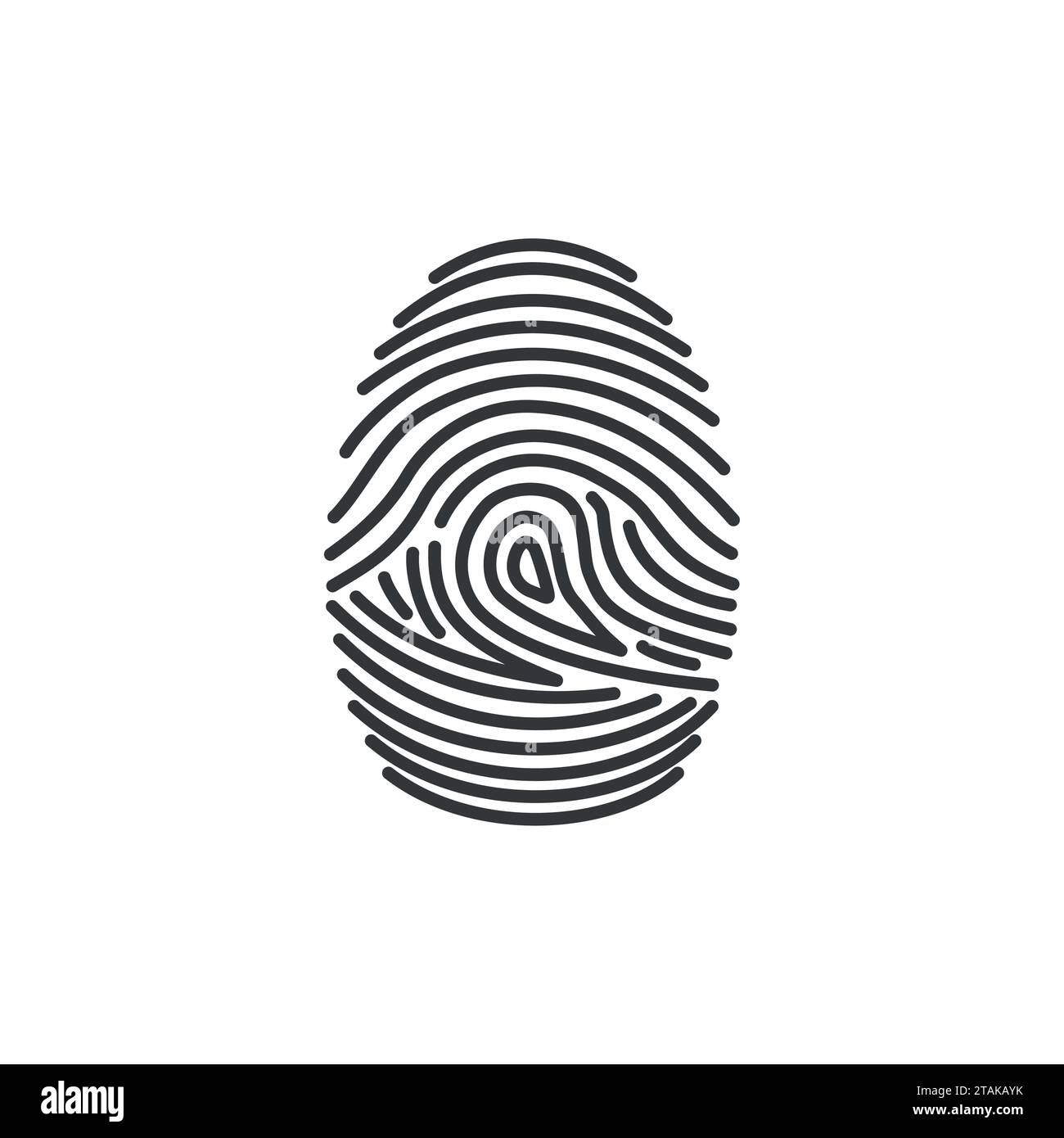 Fingerprint icon identification isolated on white background. Security and surveillance system Stock Vector