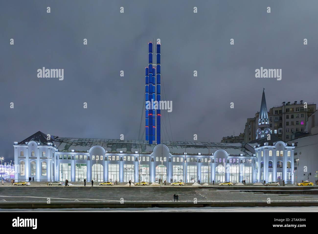 Moscow, Russia - january 06, 2022- The House of Culture -GES-2- is a former Moscow power plant Stock Photo