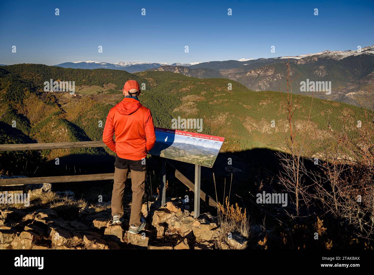 Views of the Alt Urgell mountains from the northeast viewpoint of Pla de l'Àliga (Alt Urgell, Catalonia, Spain, Pyrenees) Stock Photo