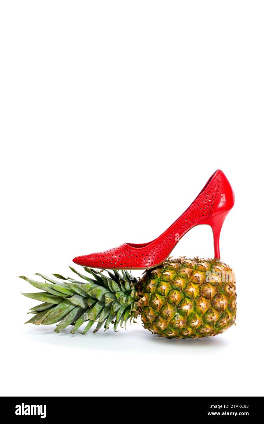 Blue Pineapple Print Women's High Top Shoes
