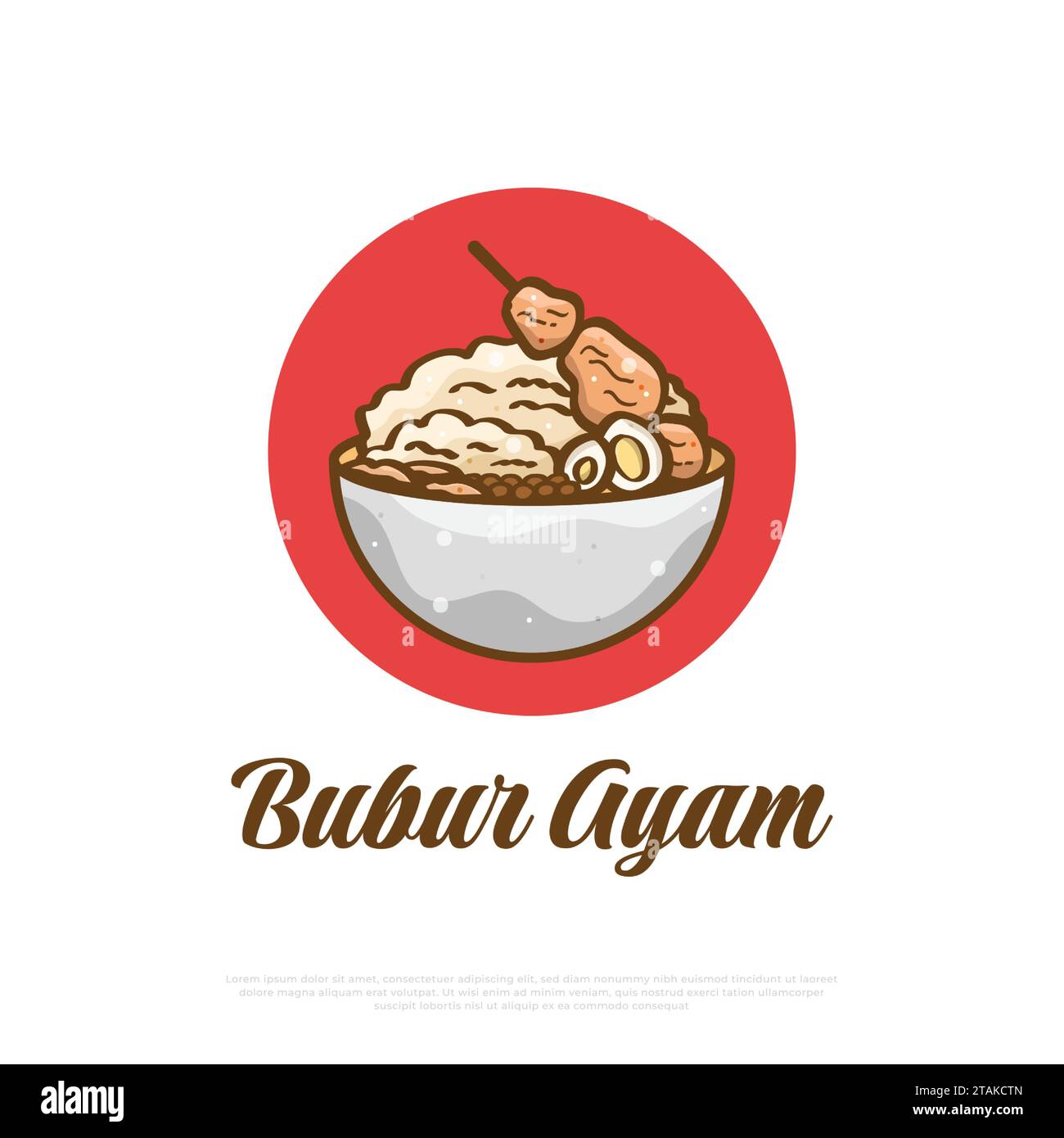 Bubur Ayam or Rice Porridge with Shredded Chicken, Eggs, and Meatballs