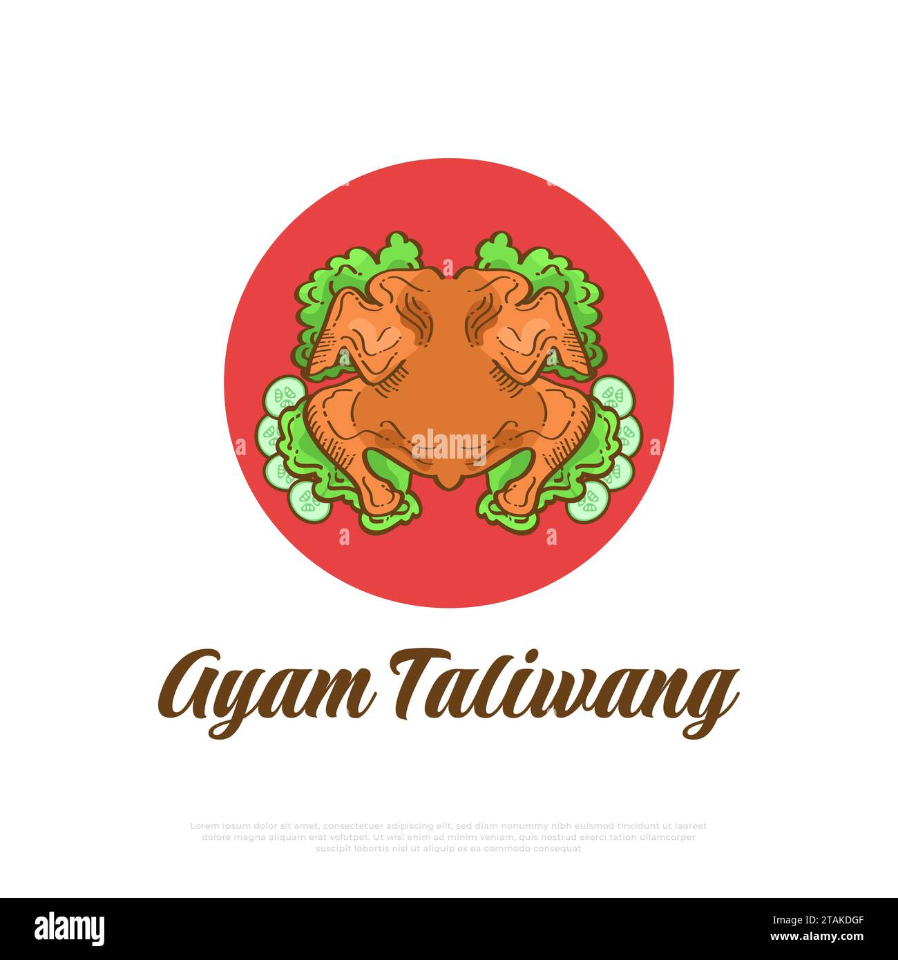 Ayam Taliwang is Indonesian Traditional Food. Spicy Grilled Chicken with Special Recipe Stock Vector