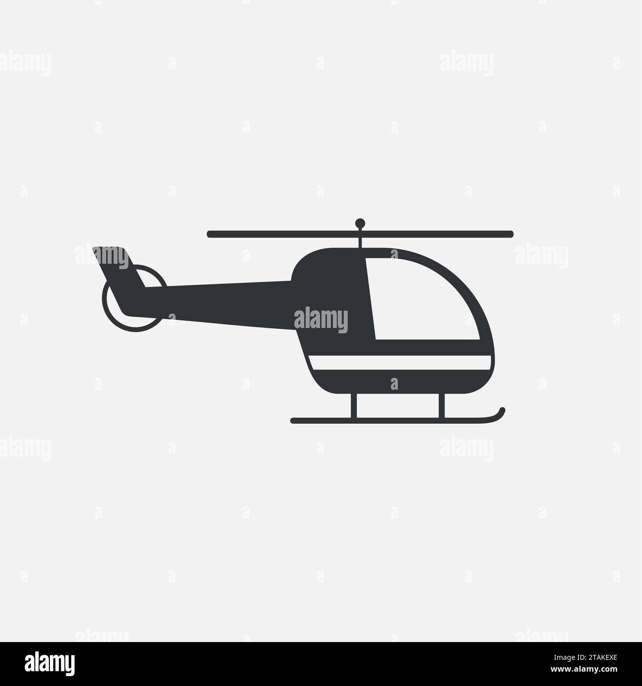 Icon Helicopter isolated on gray background. Vector Illustration. Stock Vector