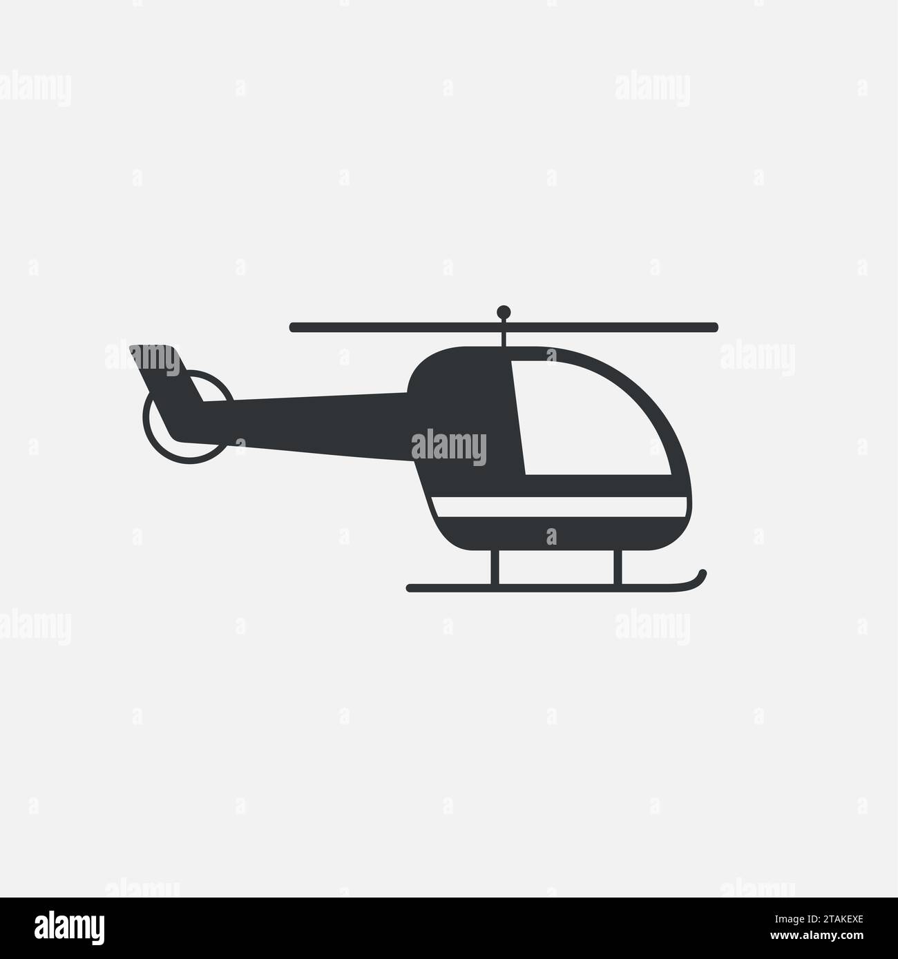 Icon Helicopter isolated on gray background. Vector Illustration Stock ...