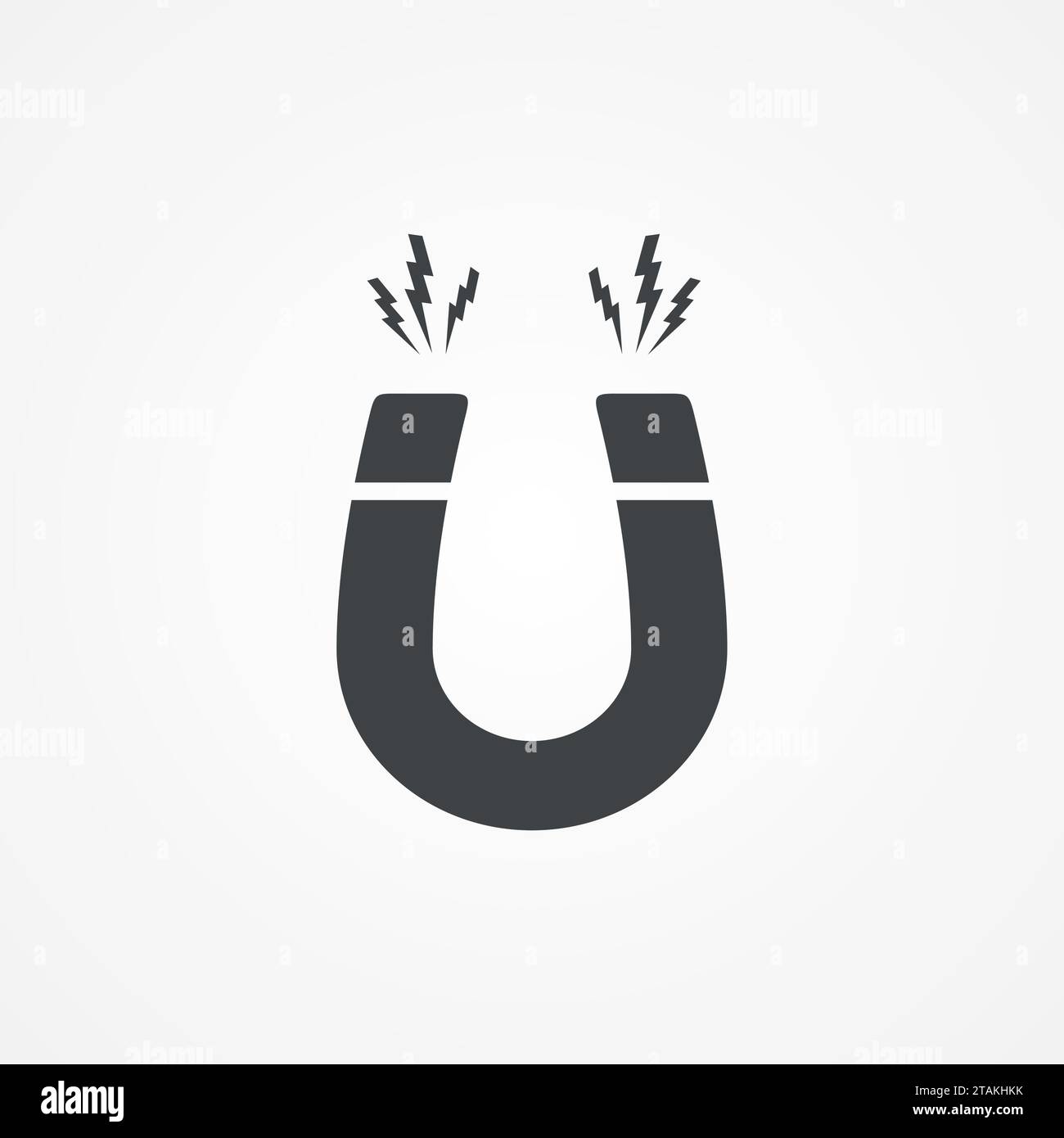 Icon horseshoe magnet, magnetism attraction. Flat design. Vector illustration Stock Vector