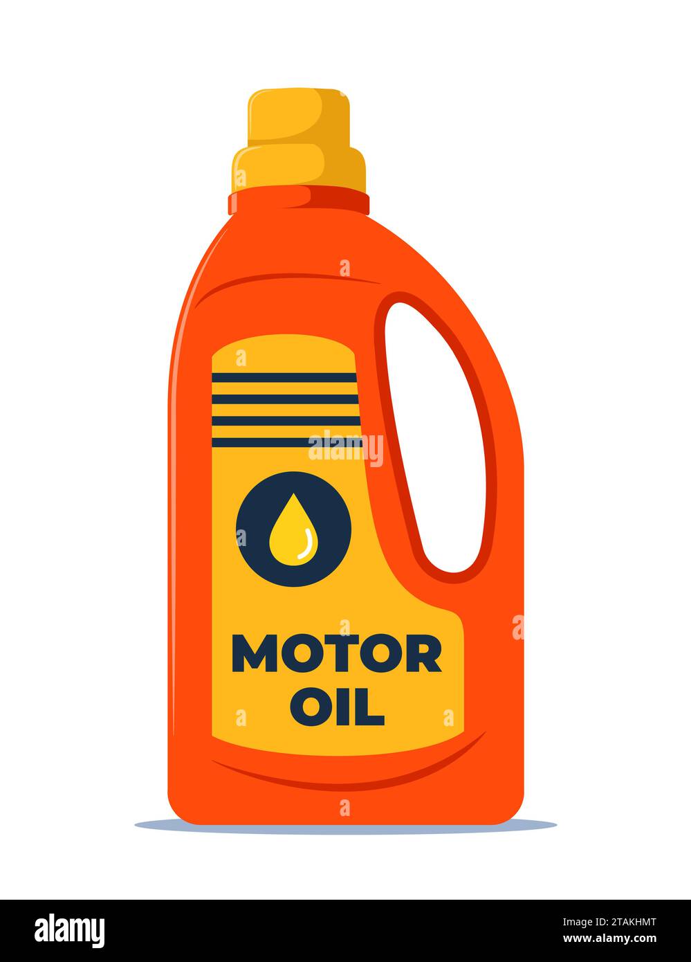 Car motor oil in plastic canister isolated on white background. Engine