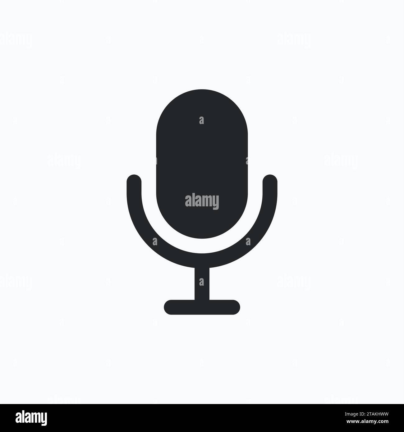 Microphone Icon in flat style isolated on gray background. Vector Illustration Stock Vector