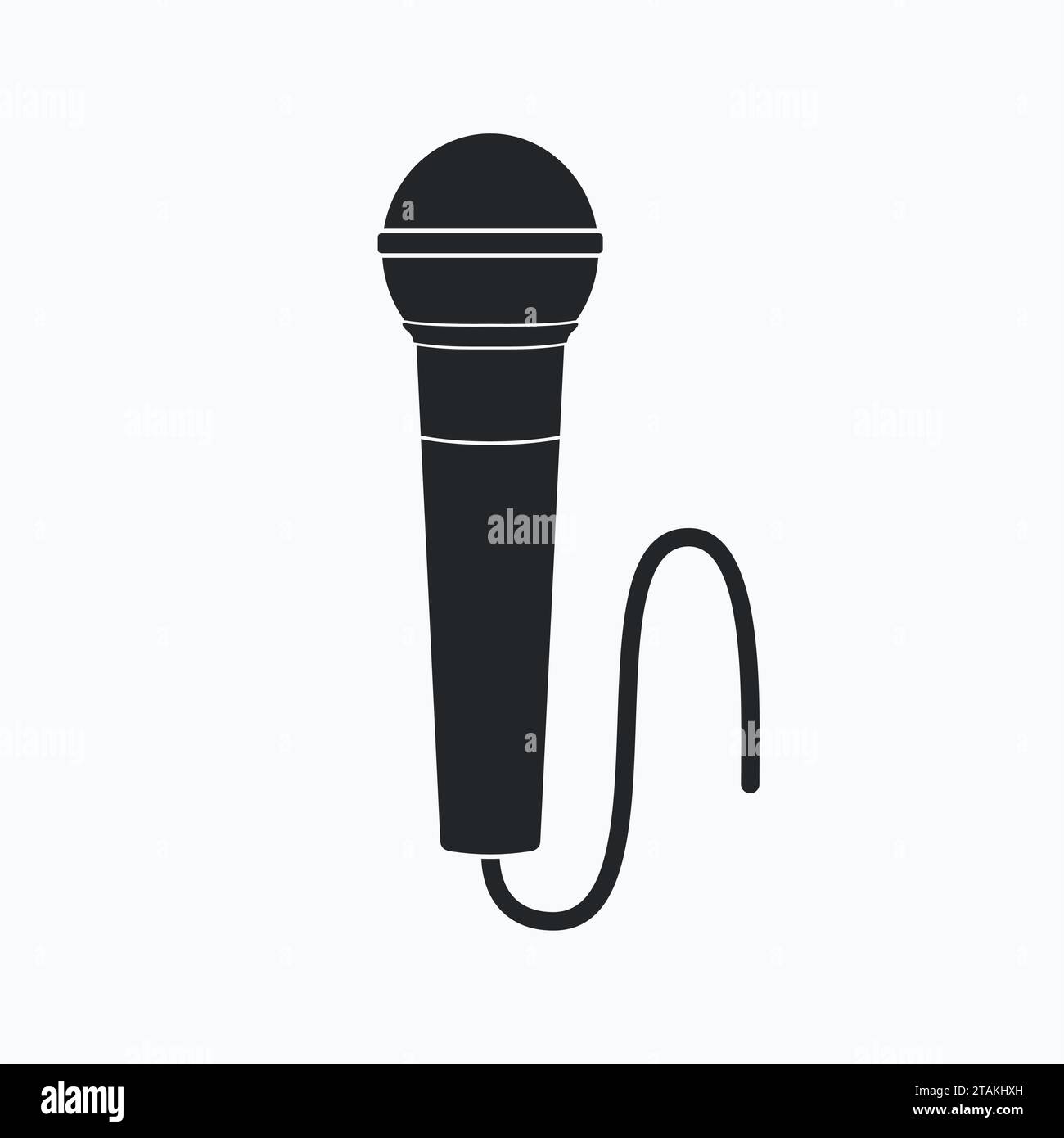 Microphone Icon in flat style isolated on gray background. Vector Illustration Stock Vector