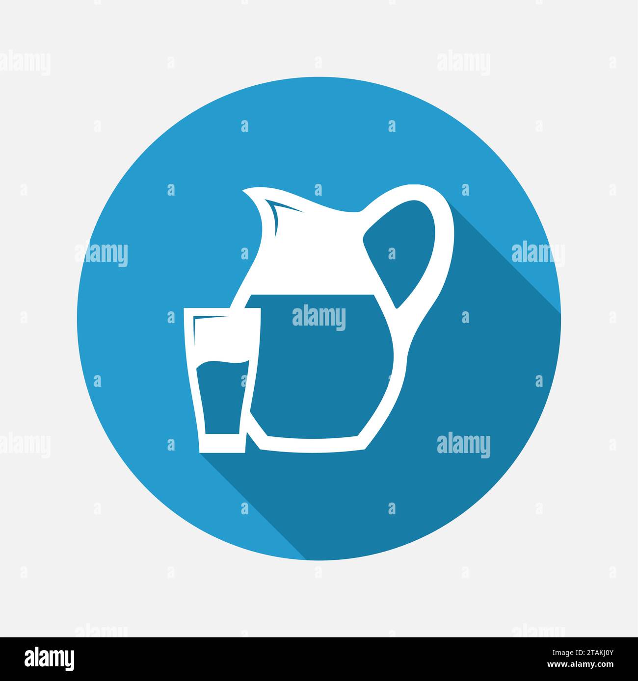 Glass and Pitcher icon. Vector Illustration Flat design Stock Vector