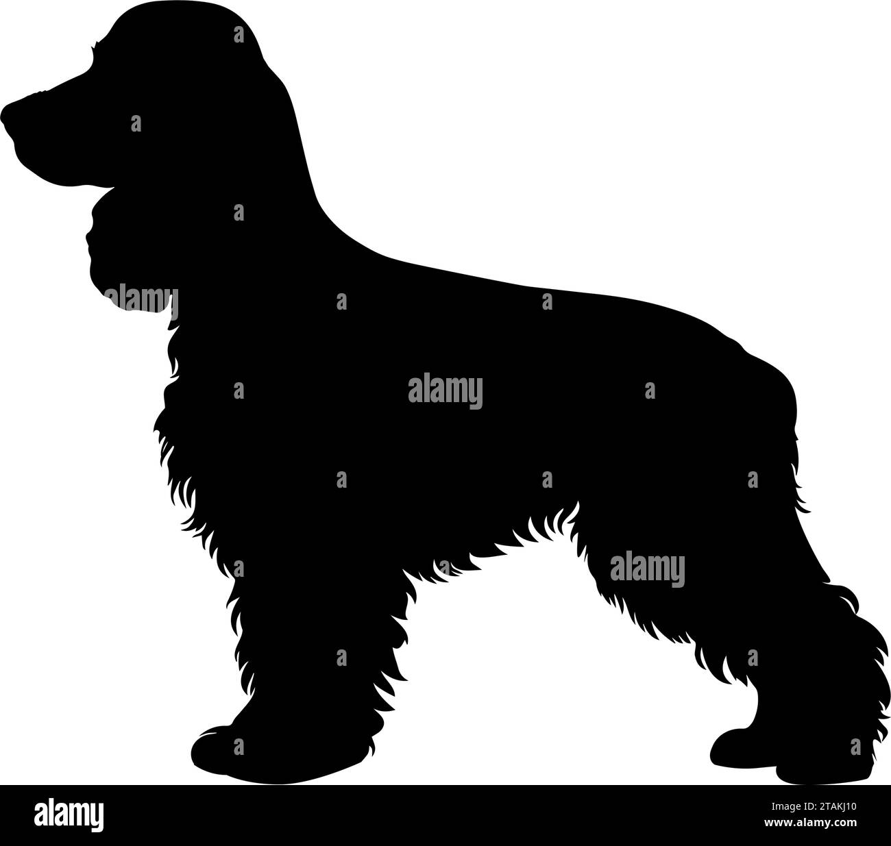 Cocker spaniel Dog silhouette. Vector illustration Stock Vector