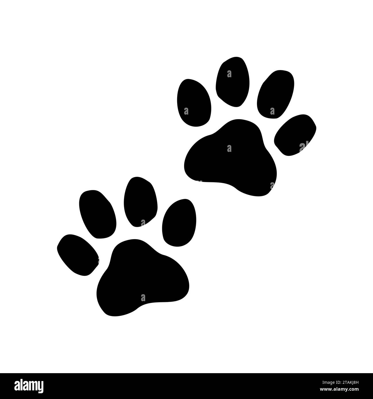 Black Paw Prints. Vector illustration Stock Vector